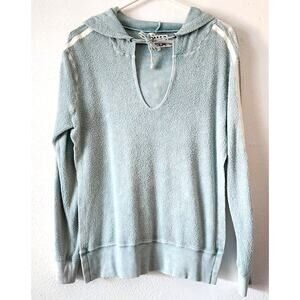 Pam & Gela Cotton Modal Hooded Side Split Hoodie Sweater Pullover Size XS